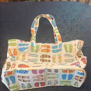 Colorful Flip-Flop Print Tote Bag